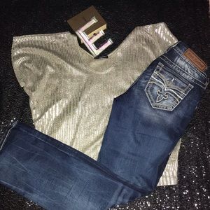 Metallic liquid shirt